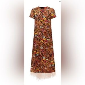 La DoubleJ swing feather trim maxi dress - new with tags size medium